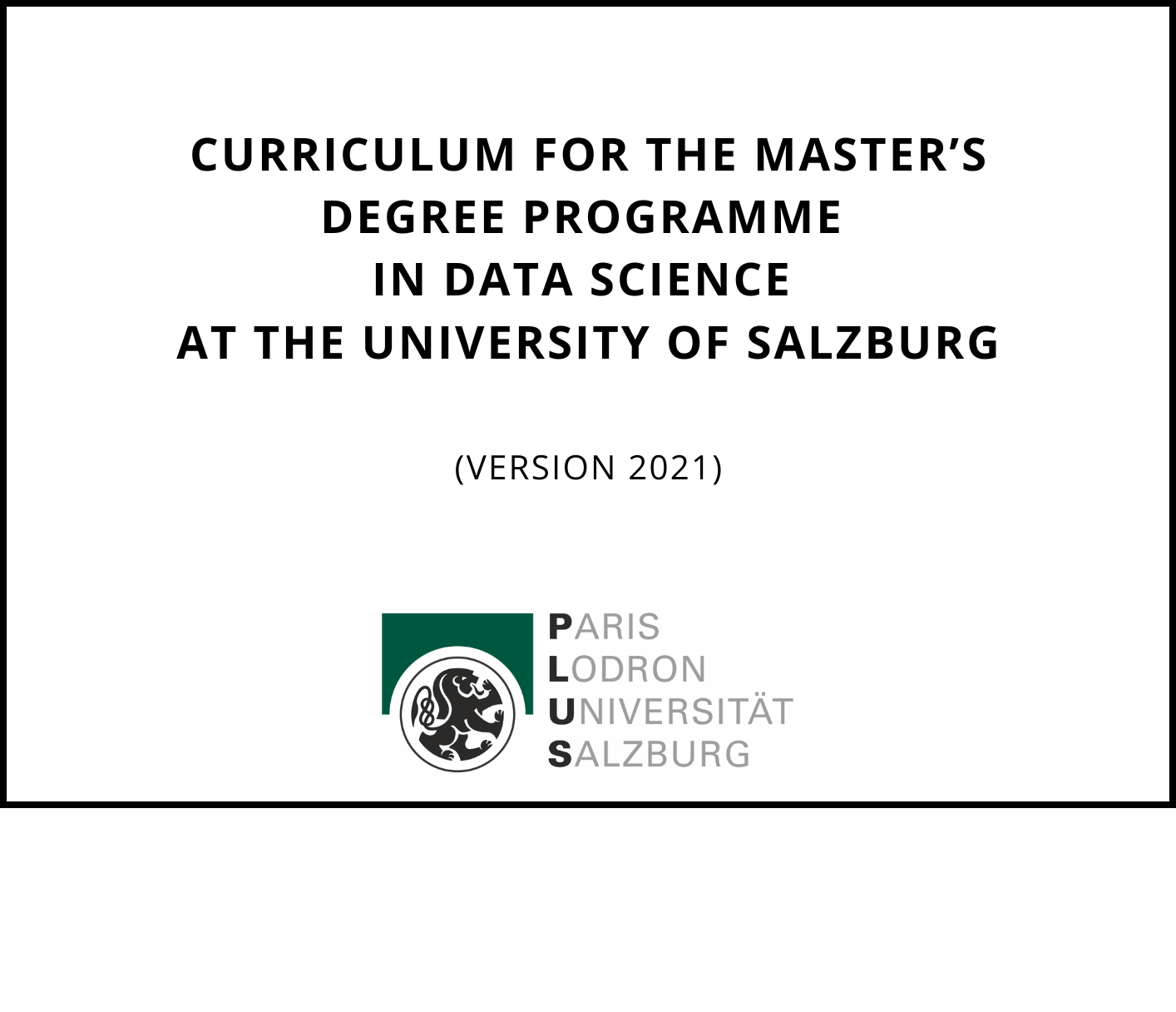 Curriculum Data Science